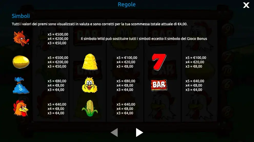 Fowl Play Gold Symbols